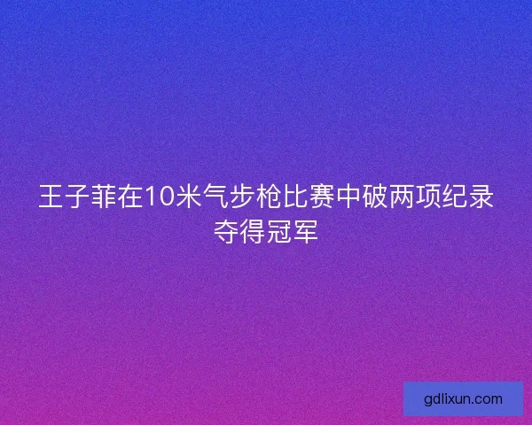 王子菲在10米气步枪比赛中破两项纪录夺得冠军