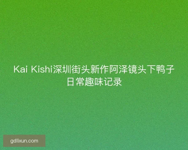 Kai Kishi深圳街头新作阿泽镜头下鸭子日常趣味记录 Kai Kishi深圳街头新作阿泽镜头下鸭子日常趣味记录